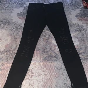NEW Zara Skinny Ripped Jeans with Ankle Zipper